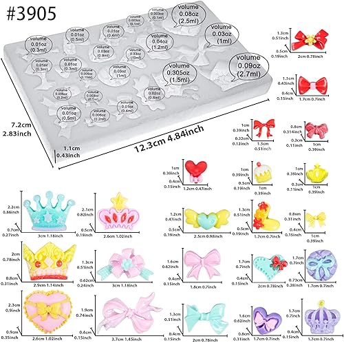 Miniatura 3 de FUNSHOWCASE - Molde de silicona para decoración de tartas con forma de corazón, para fondant, resina, arcilla polimérica, proyectos de manualidades