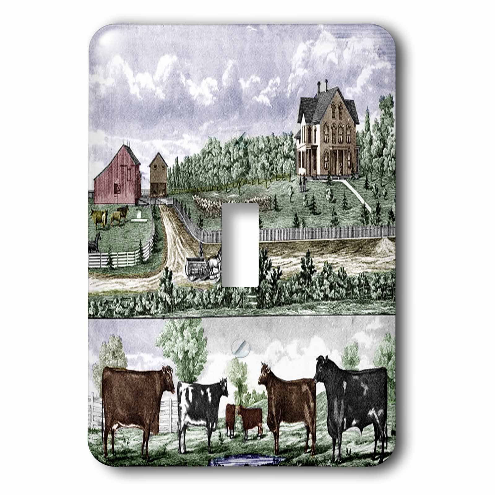 Painting of Farm Life in Iowa décoration vintage pour interrupteur à baïonnette