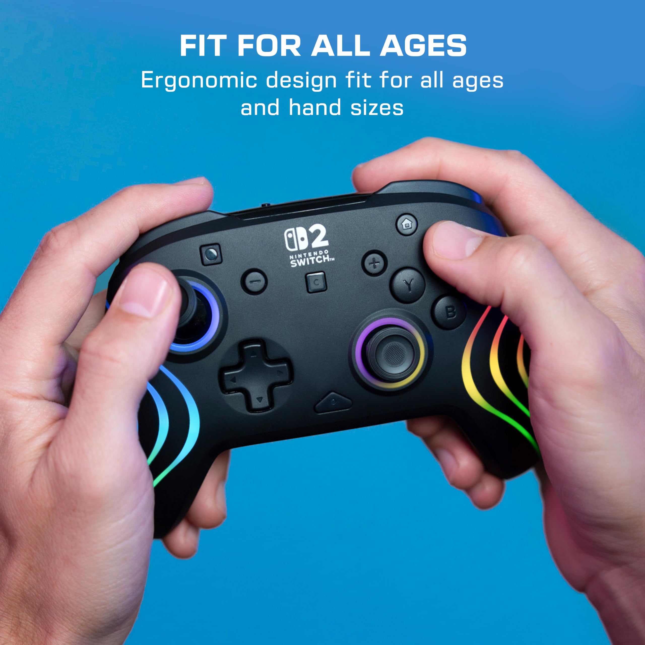 Turtle Beach Afterglow Nero Controller da gaming RGB wireless con licenza ufficiale per Nintendo Switch 2