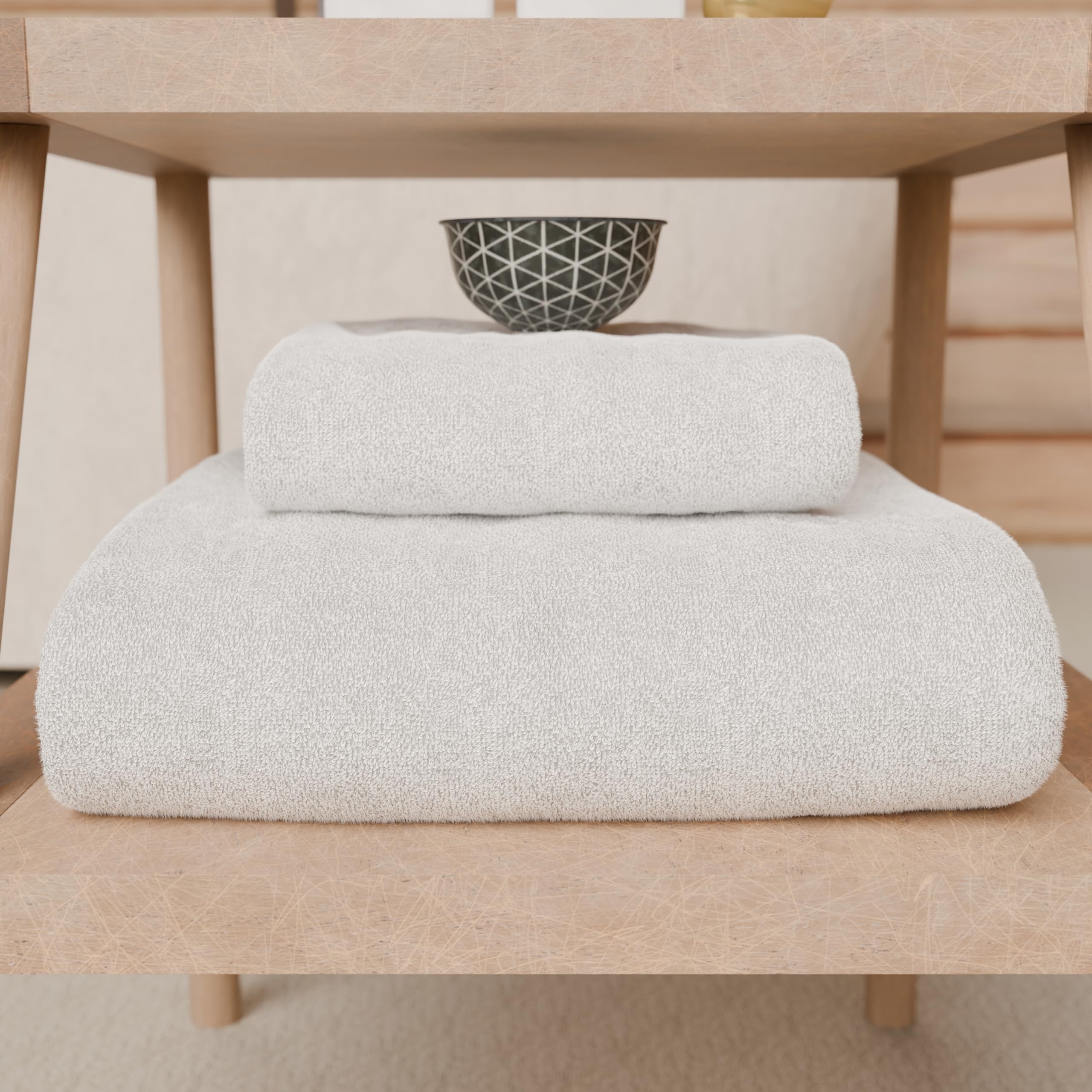 PETTI Artigiani Italiani - 100% Cotton Terry Bath Towels, 1+1 Towel Set, 2 Pieces 1 Face Towel and 1 Hand Towel, White Towels - Image 4