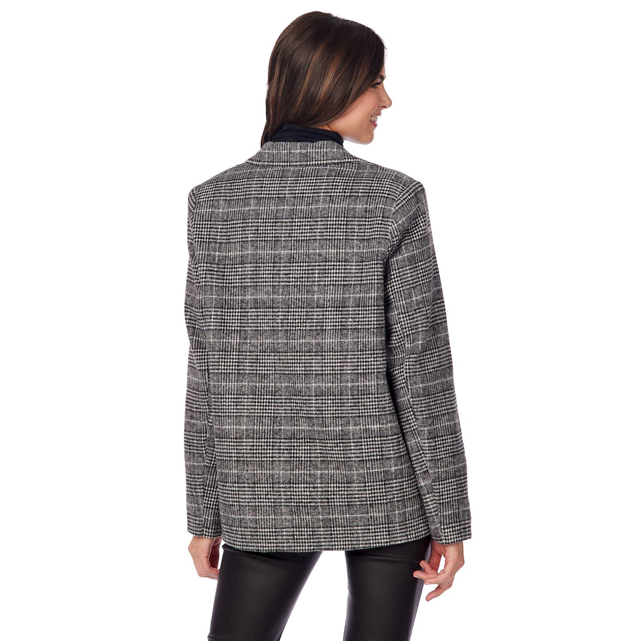 Mud Pie Womens Bynes Plaid Blazer Casual Donna