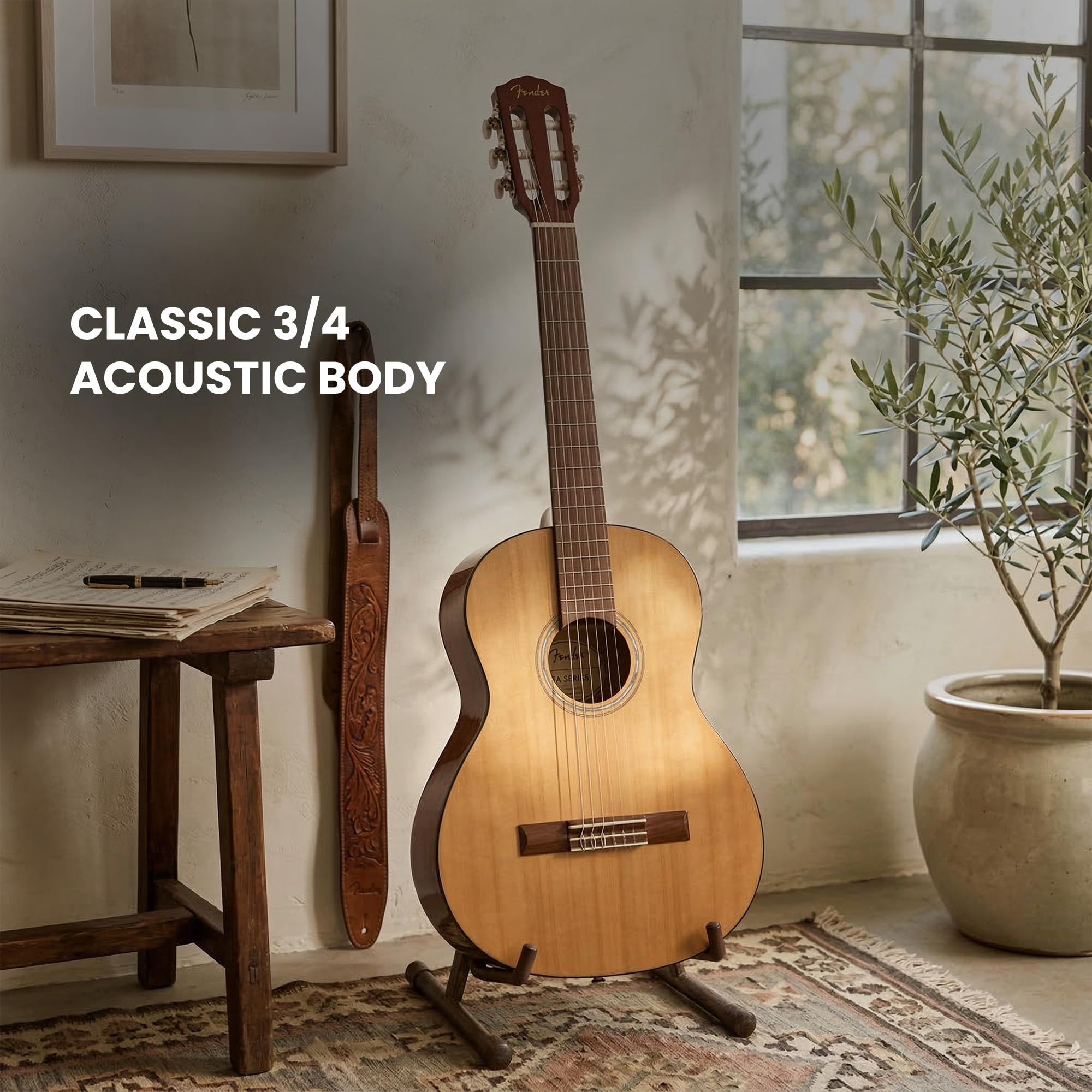 Amazon | Fender 3/4サイズ ナイロン弦アコースティックギター