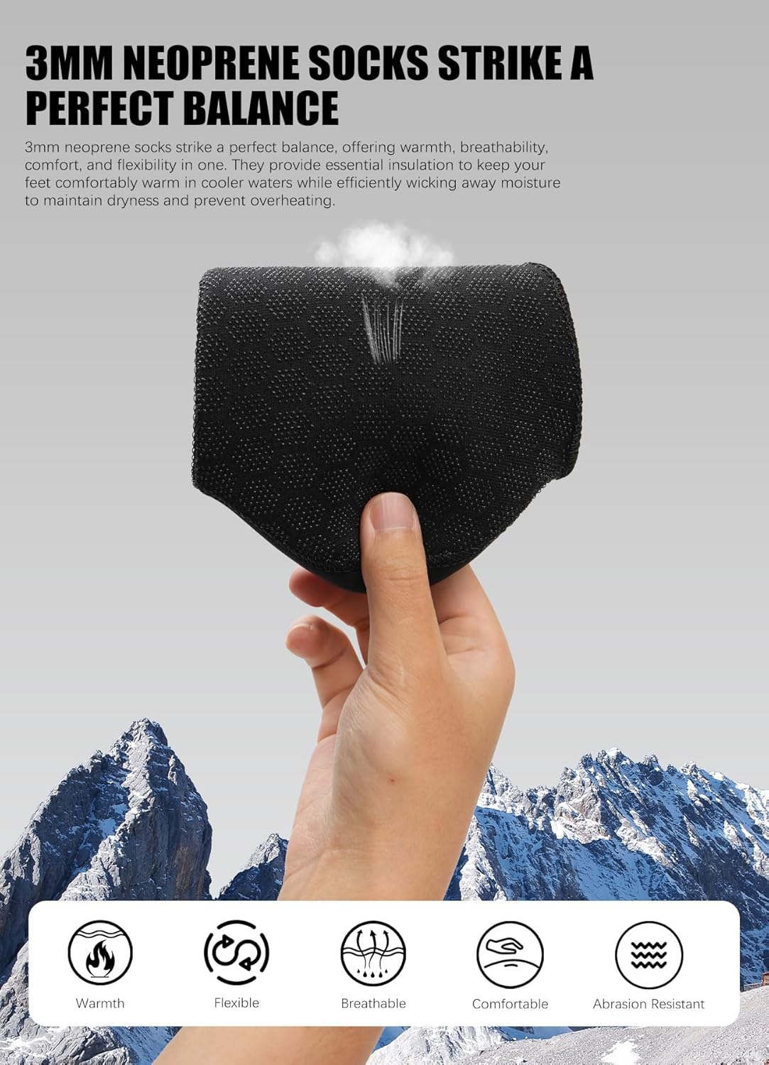 Hevto Neoprene Socks 3mm Men & Women Dive Scuba Fins Socks Surfing Booties for Beach Water Sports - Image 6