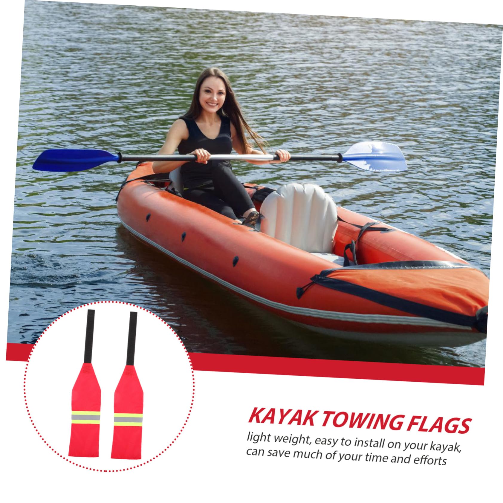 Toddmomy Banderas De Advertencia De Kayak Banderas Reflectantes Kayak Canoa Bandera Roja De Advertencia Seguridad Accesorios para Canoas Tela Oxford