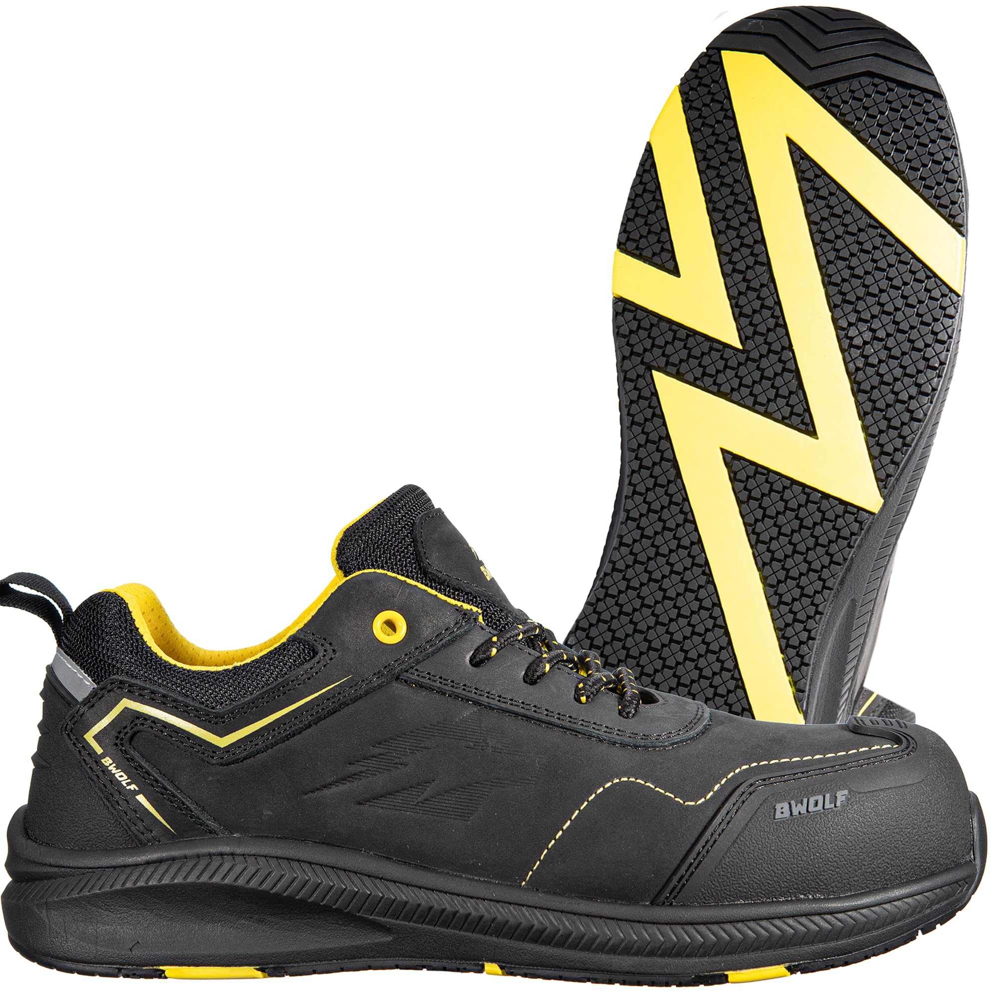 BWOLF Phoenix S3S Scarpe da Lavoro Uomo S3 Nabuk Impermeabile Antiscivolo 4x4 Grip Tech, Suola Ergo