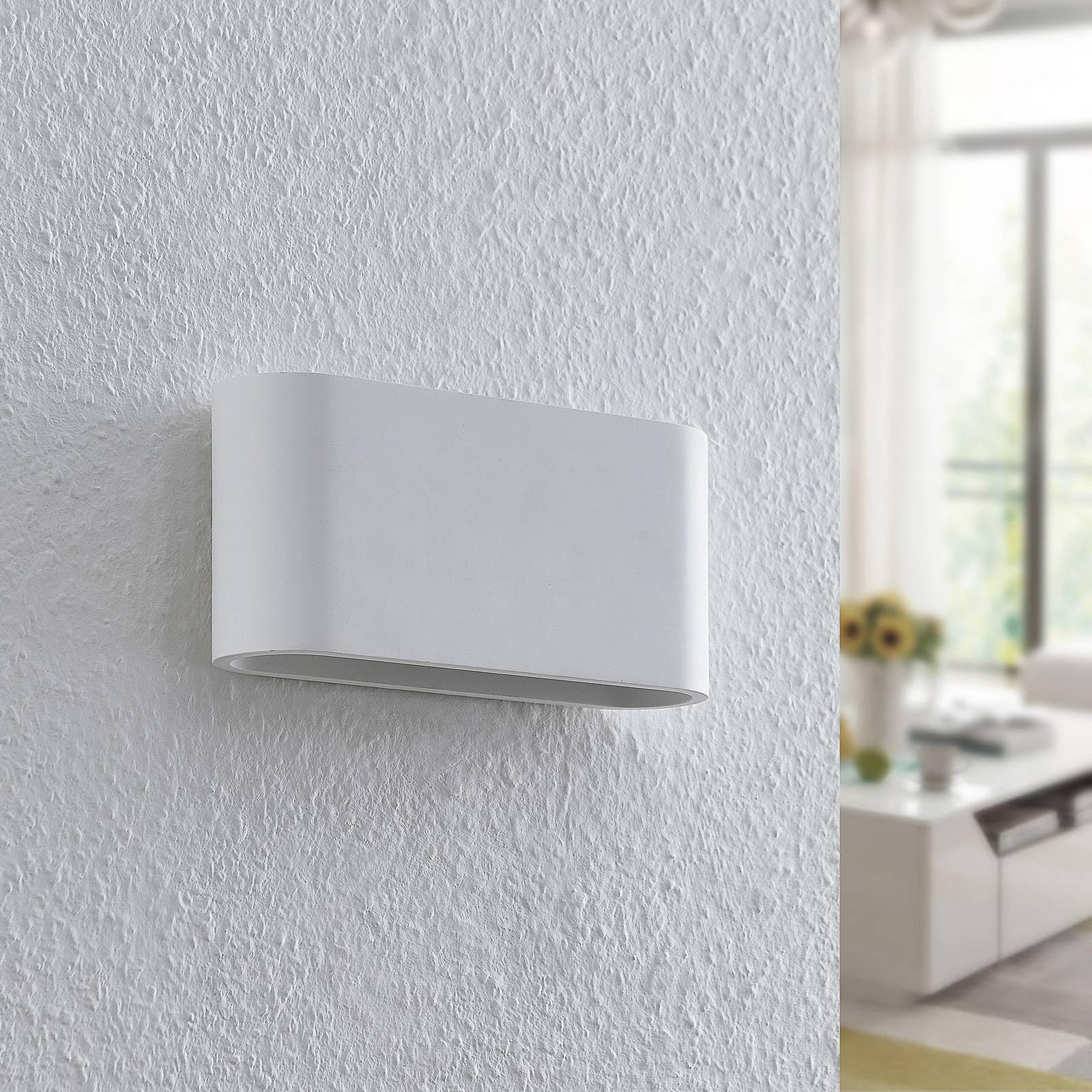 Lindby Applique dimmerabile (Moderno) colore Bianco, in Argilla ad es. Soggiorno & Sala da pranzo applique