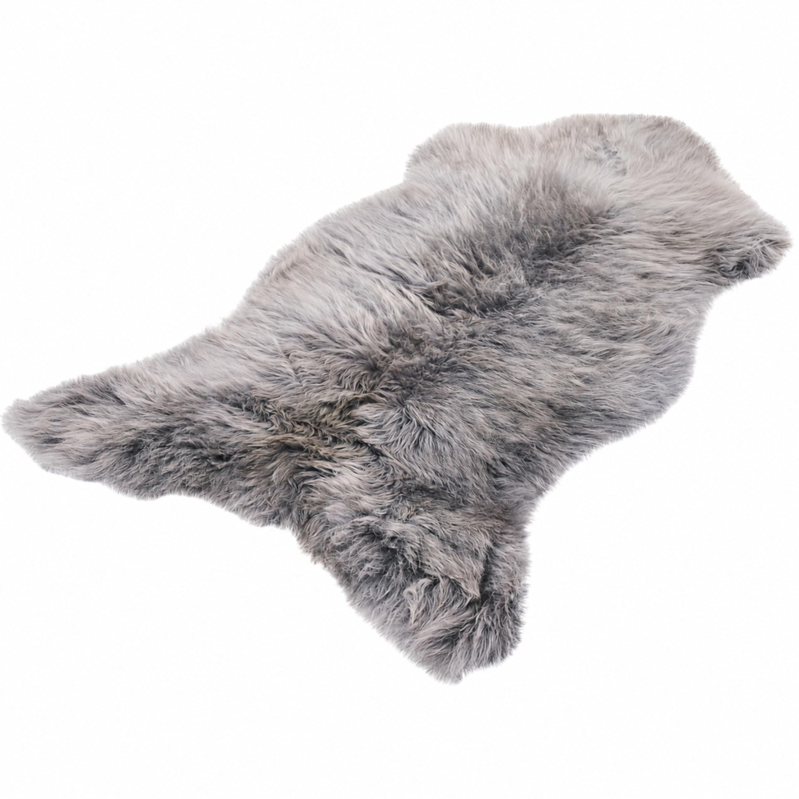 Peau de Mouton mérinos véritable de qualité supérieure Peau d'agneau véritable, Douce et Moelleuse, Fourrure pour chaises, Peau de (Gris, 110 x 120 cm)