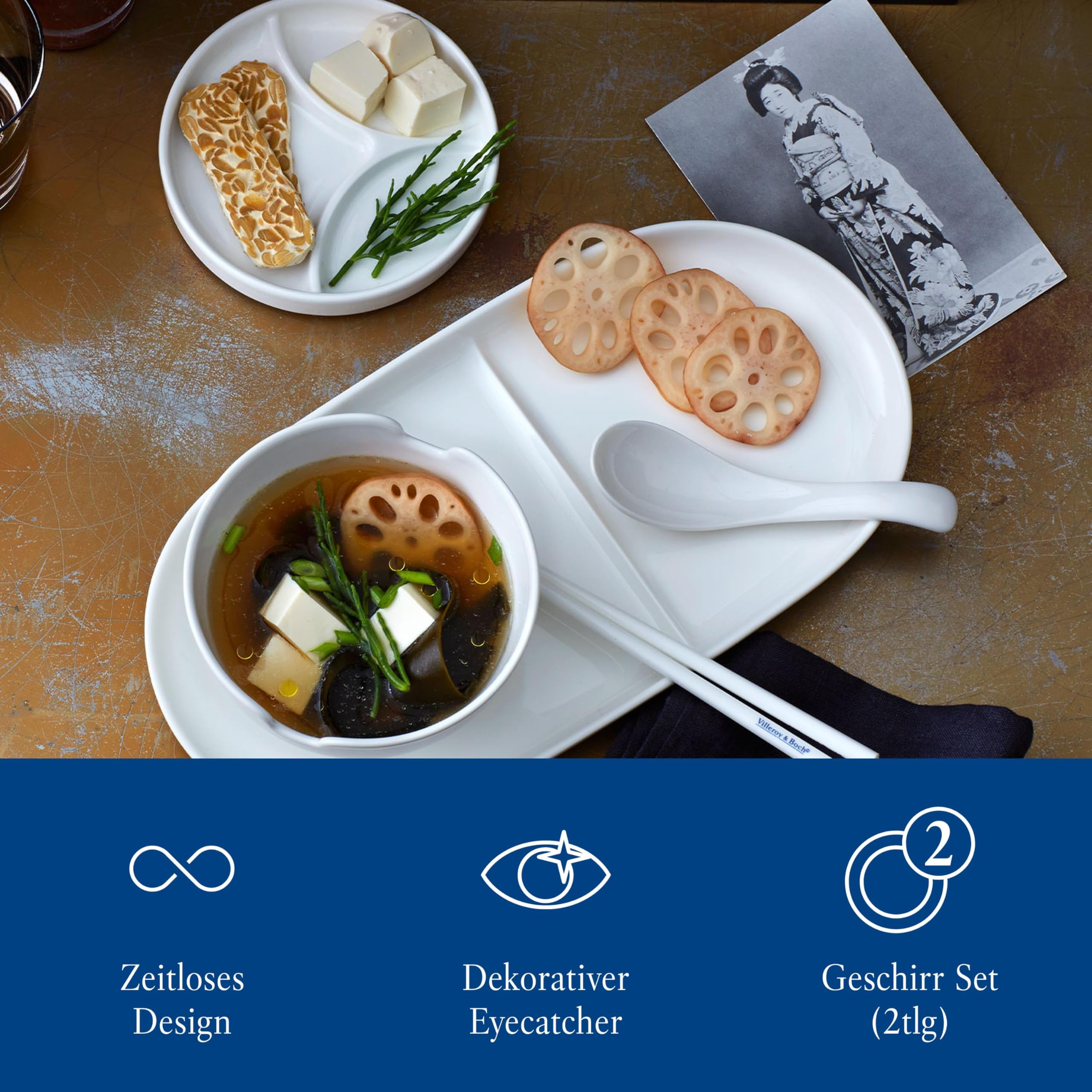 Villeroy & Boch Soup Passion Cucchiai per Zuppa Asia, Set da 2, Porcellana Premium, Bianco