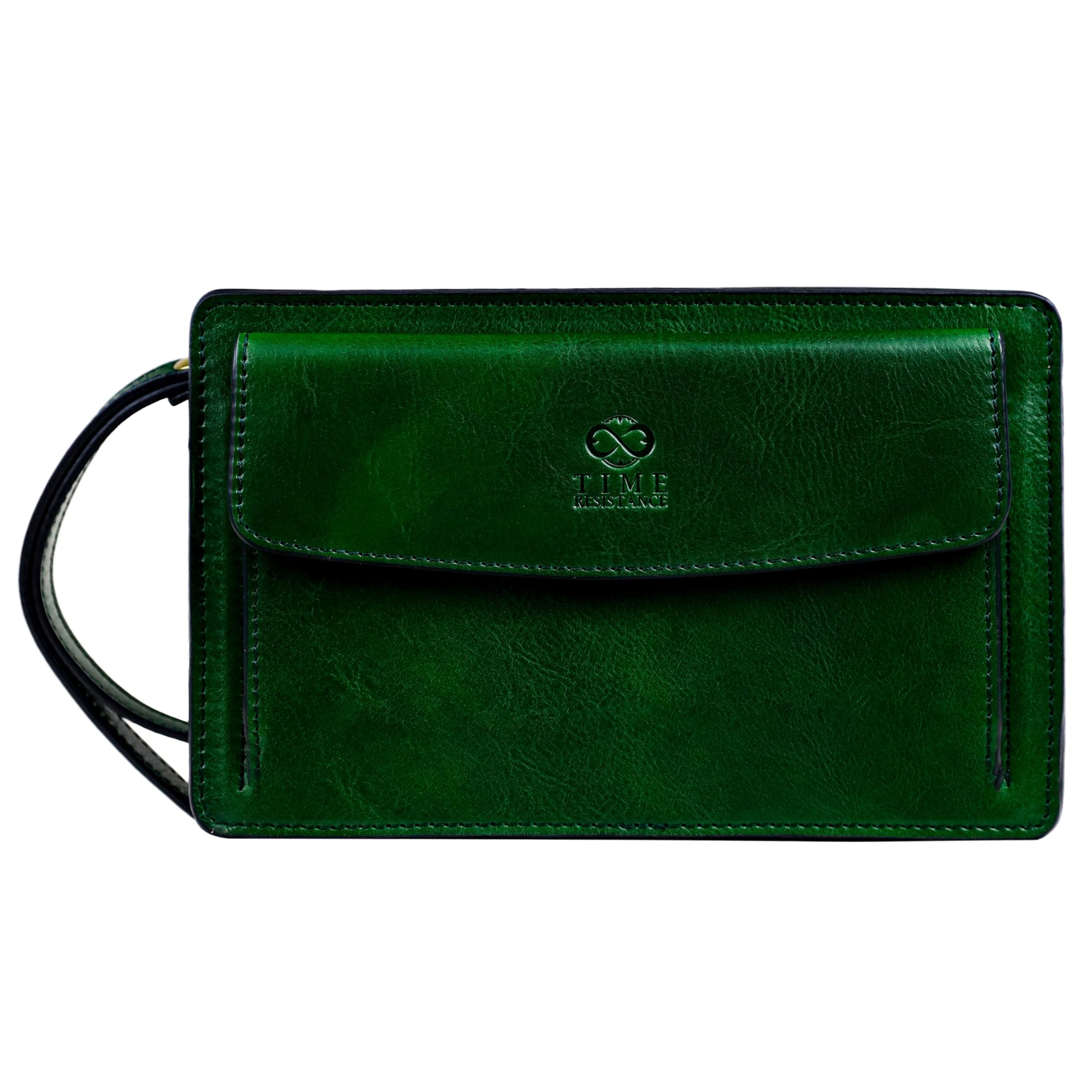 Time Resistance Bolso de mano de cuero para hombre - Organizador de muñeca - maletín hecho a mano en Italia