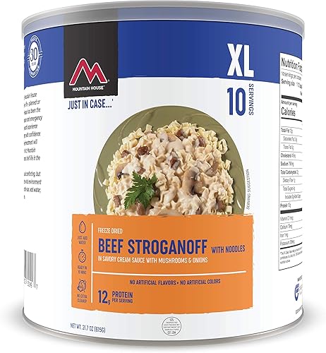 Miniatura 2 de Mountain House Stroganoff de carne de res con fideos  Supervivencia liofilizada y alimentos de emergencia  Lata #10 y cazuela de fideos de pollo