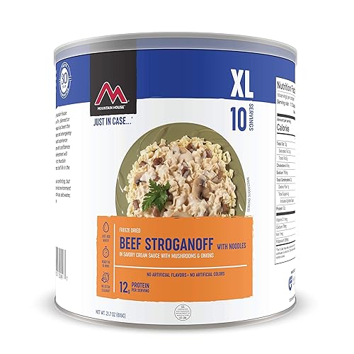 Miniatura 37 de Mountain House Carne de res en cubitos Alimentos de supervivencia liofilizados y de emergencia Lata #10 Salchicha de cerdo y sin gluten #10