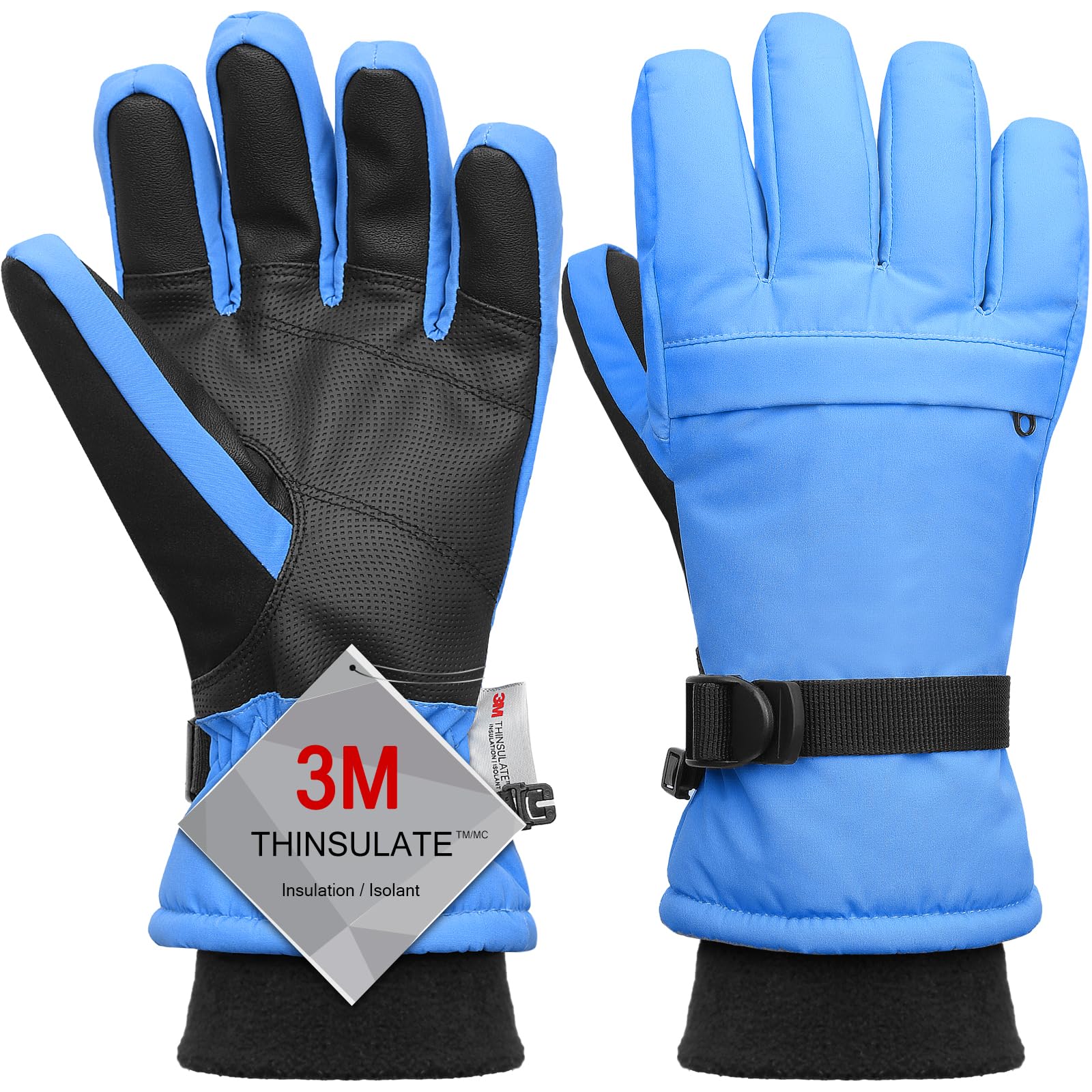 Ski Gloves,Snow Gloves Waterproof Winter Warm Cold Weather Touchscreen Gloves for Parent&amp; Child Kids Skiing,Snowboarding