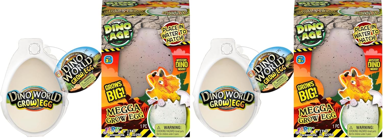 JA-RU Giant Dinosaur Egg (1 XXL Egg & 1 Original) Magic Hatching & Growing in Water Toys for Kids. Bulk Jurassic Dinosaur Party Favors, Easter Basket & Goody Bag Fillers. 1747-1745 (Pack of 2)