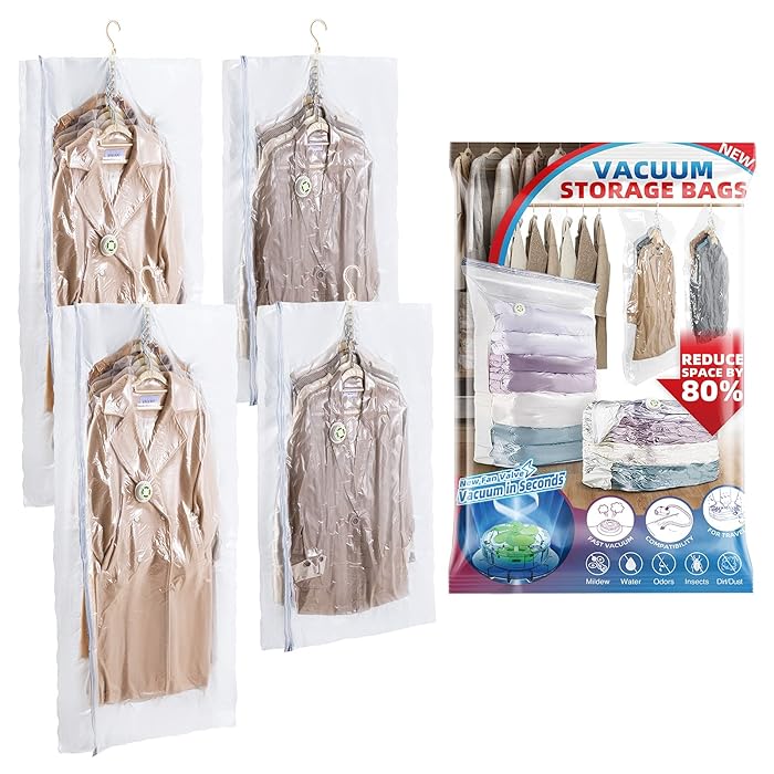 Buy LEVERLOC Hanging Vacuum Storage Space Saver Sealer Bags for Clothes