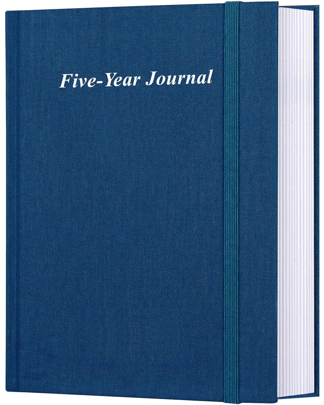 Diario 5 anni con copertina rigida, il più facile da usare, sistema di diario giornaliero quinquennale facile e veloce | 21 x 27 cm, blu