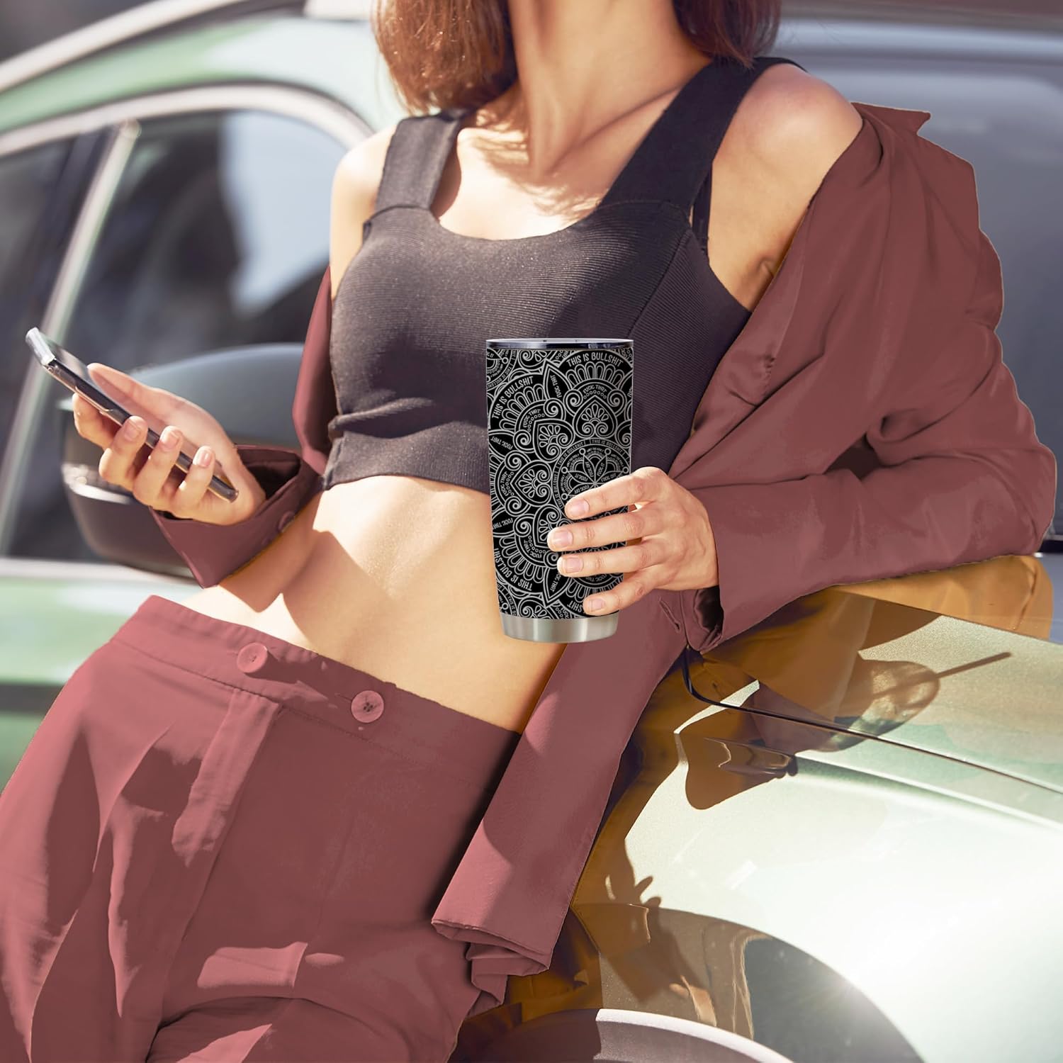 ATHAND Hidden Message Tumbler,20 Oz Insulated Stainless Steel Iced Coffee Tumbler with Lid,Funny Fck This Sht Travel Coffee Mug Cup,Sarcastic Gift for Adults,Coworkers,Friends,Office,Christmas,1 Pcs - Image 6