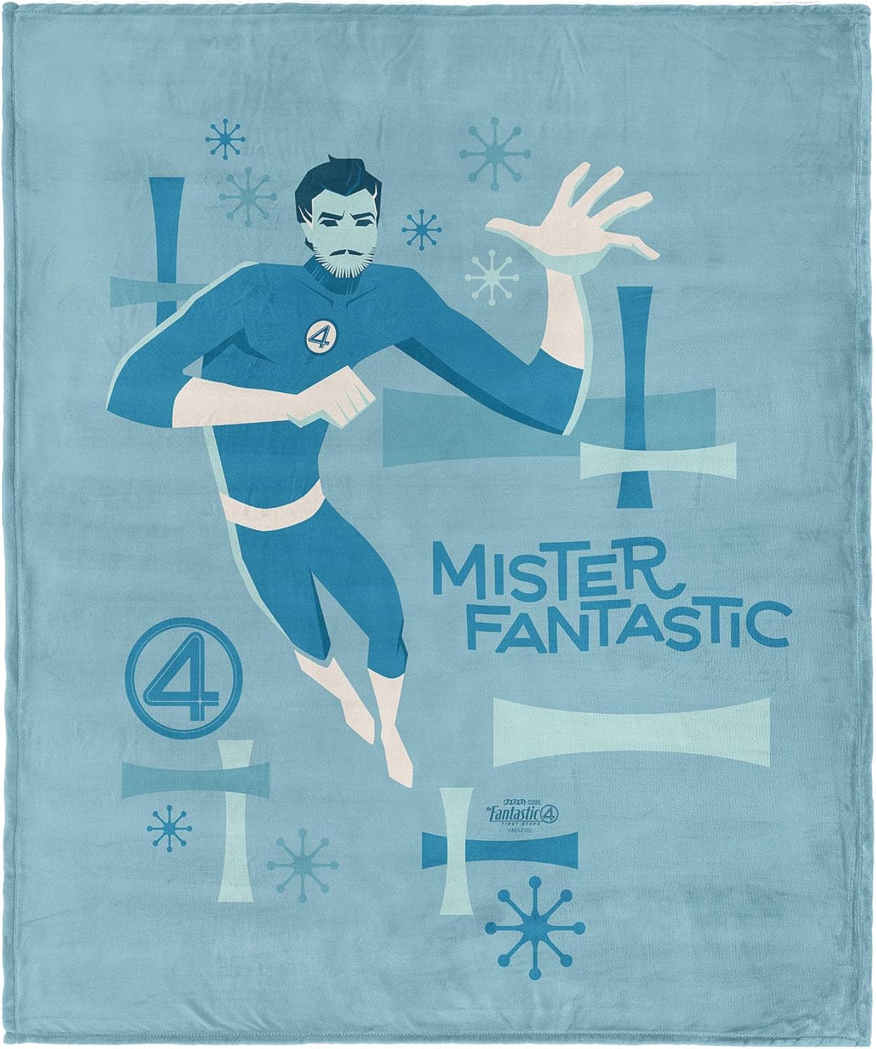 Marvel Fantastic Four First Steps Mister Fantastic Silk Touch Throw Blanket – Ultra-Soft Fleece, Official Superhero Bedding or Couch Throw, 40 x 50 inches