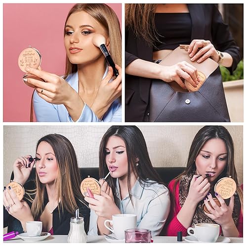 Miniatura 7 de Huwena 12 piezas de versículos cristianos de la Biblia para mujeres, espejo compacto a granel inspirador religioso cristiano, regalo de bolsillo