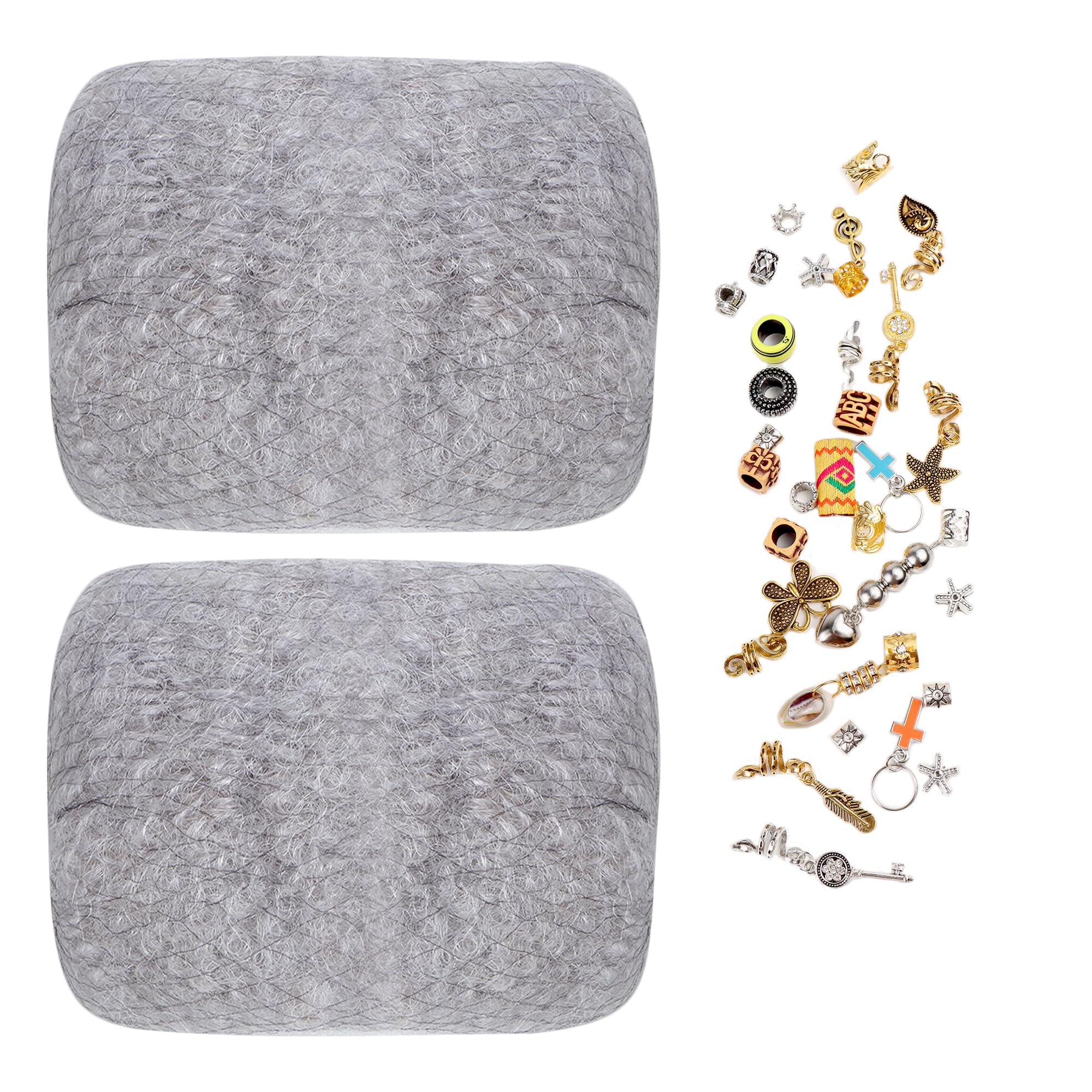 Orientfashion 2 Pieces/lot 30g/pack Tight Afro Kinky Bulk Hair 100 Human Hair For Dreadlocks,Twist Braids,Afro Human Hair For Black Women (8inch (pack of 2), Grey)