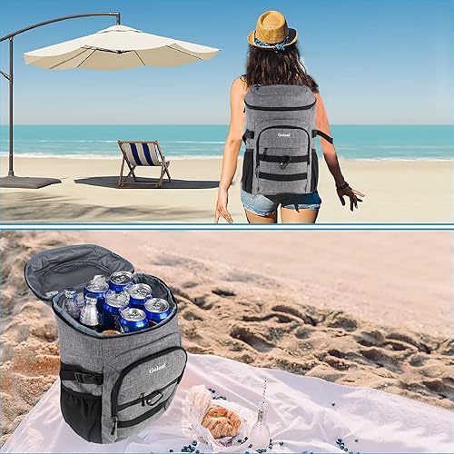 Miniatura 6 de Mochila enfriadora, impermeable y a prueba de fugas, mochila térmica portátil, ligera, para playa, viajes, camping, almuerzo para hombres y mujeres