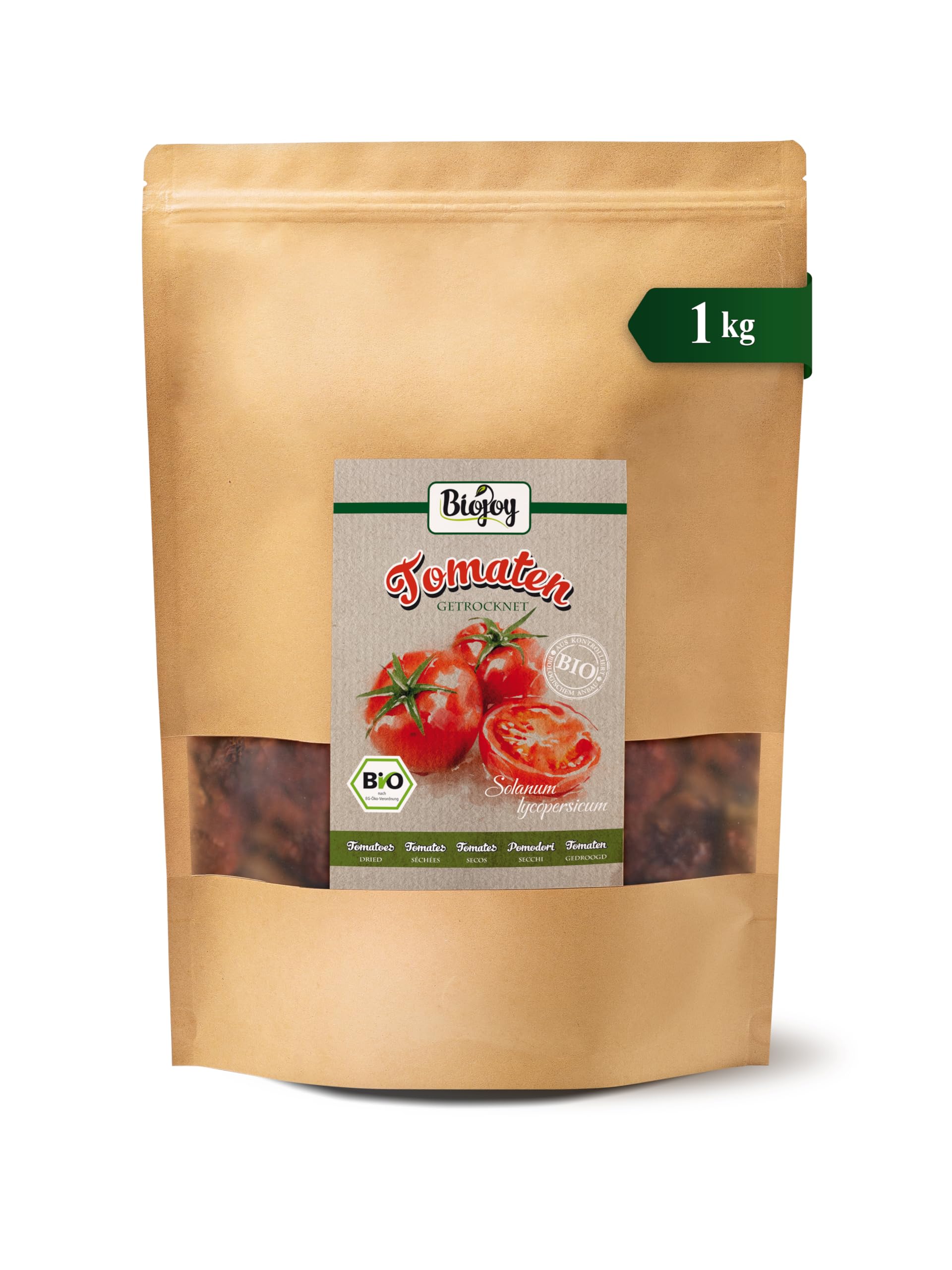 Biojoy Pomodori secchi BIO (1 kg), senza olio, con 7% Sale di roccia