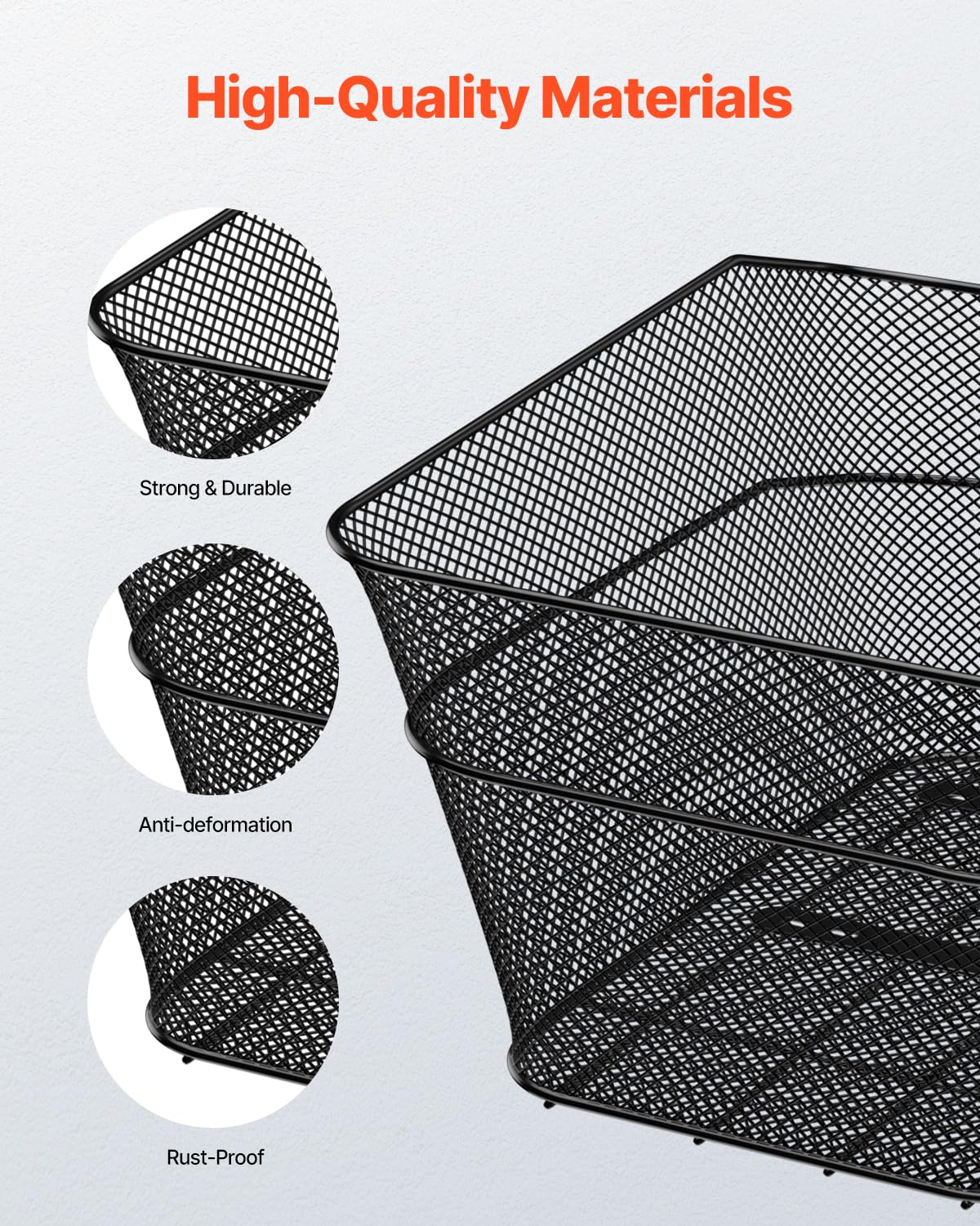 VEVOR Panier Arrière de Vélo Pliable Fil Métallique