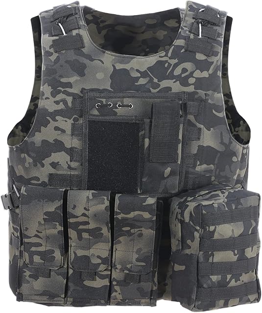 Lixada Tactical Vest Molle Hunting Vest Adjustable Modular Gear Carrier Vest for Training Gaming Paintball Assault