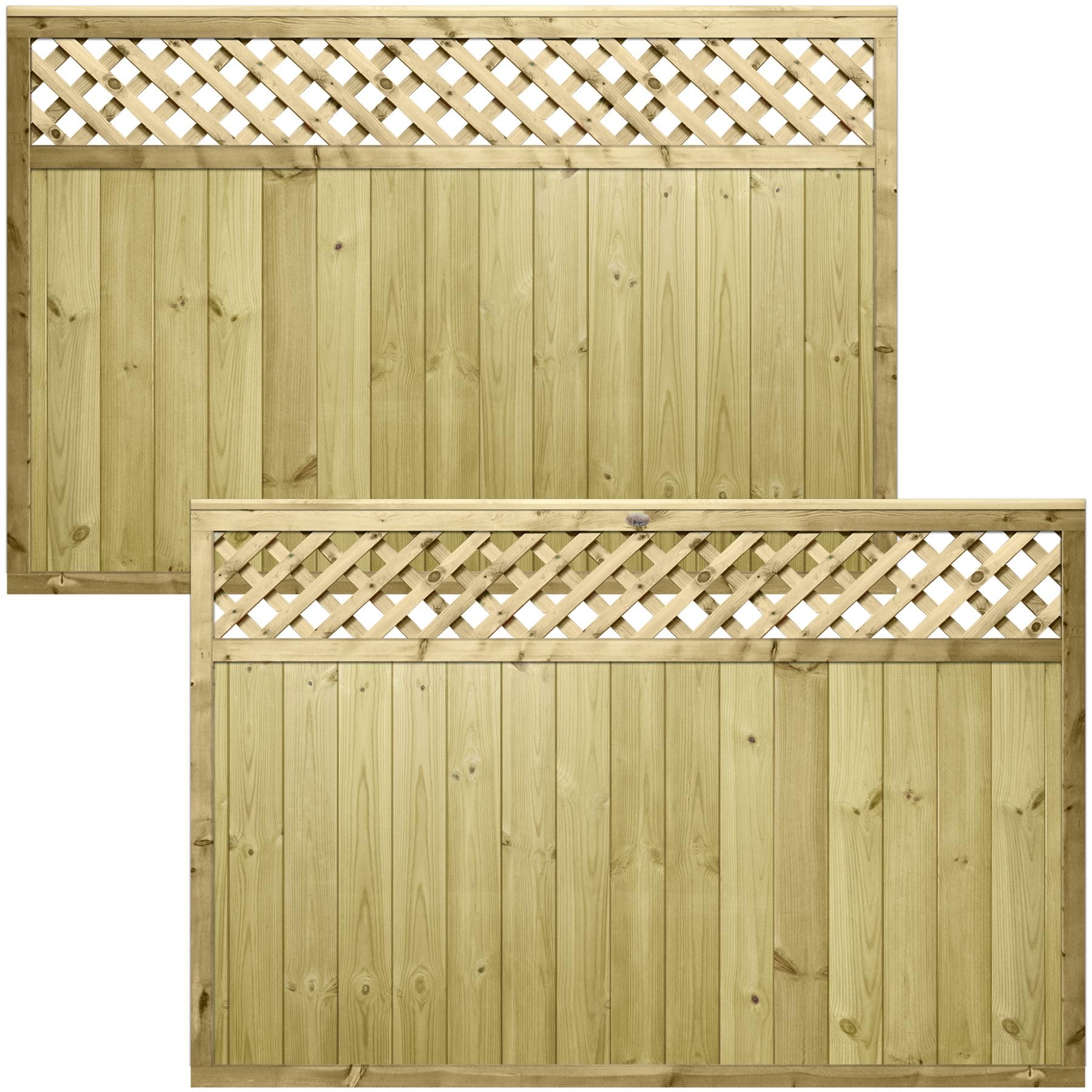 Premier Garden Supplies Pressure Treated (Tanalised) Decorative Urban Wooden Fence Panel, 6Ft X 4Ft Heavy Duty Treated Timber | Contemporary-Style Fencing With Diamond Insert, Ideal For Any Garden Perimeter (Wide: 182Cm X High: 120Cm)