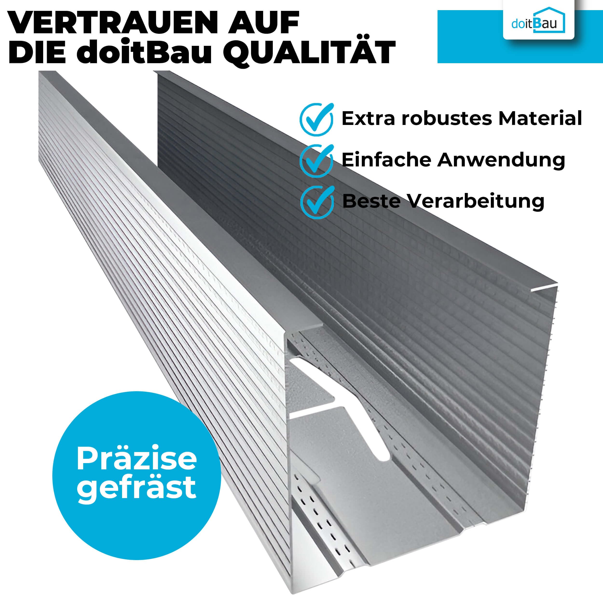 doitBau CW Ständerprofil aus Verzinktem Stahl für Trockenbau Unterkonstruktion, 50 x 3000 mm, 16 Stück, Gesamtlänge 48 m