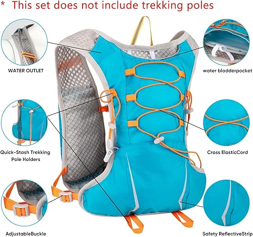 Miniatura 3 de Chaleco para correr para mujeres y hombres, mochila de hidratación de 5 litros con bolsa de agua de 2 L, chaleco de hidratación ultraligero