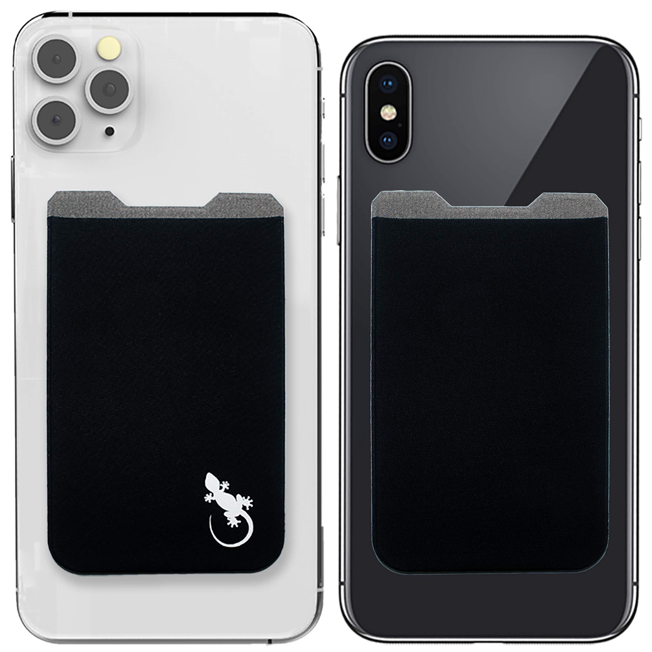 Phone Wallet - Adhesive Card Holder - Cell Phone Pouch - Stick on Lycra Pocket by Gecko - Carry Credit Cards and Cash