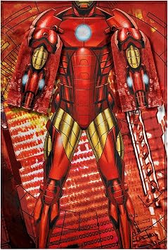Northwest Marvel Avengers Iron Man Throw Adult Silk Touch Blanket with Sleeves 48 x 71