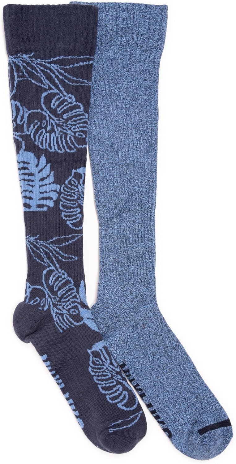 MUK LUKS womens 2 Pair Pack Cotton Compression Knee High Socks