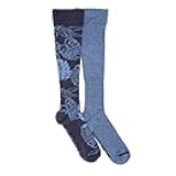 womens 2 Pair Pack Cotton Compression Knee High Socks