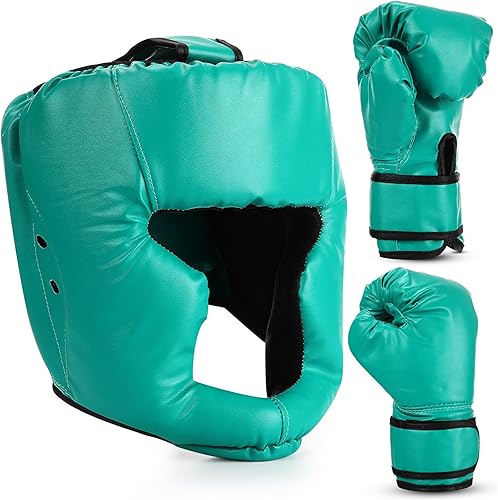 Miniatura 23 de Set de protección para la cabeza y guantes de boxeo Arrowbash para niños, guantes de boxeo de 6 oz y protección para la cabeza de lucha, equipo de