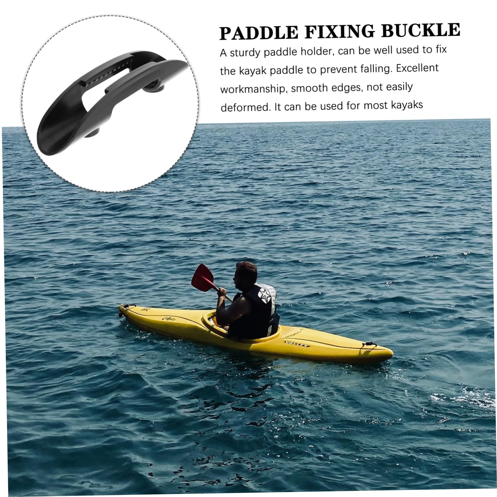 POPETPOP 4 Pack Sturdy Kayak Paddle Carbon Fiber Clip Paddle Holder for Canoes Deck Mounted Clamp Fixed Buckle