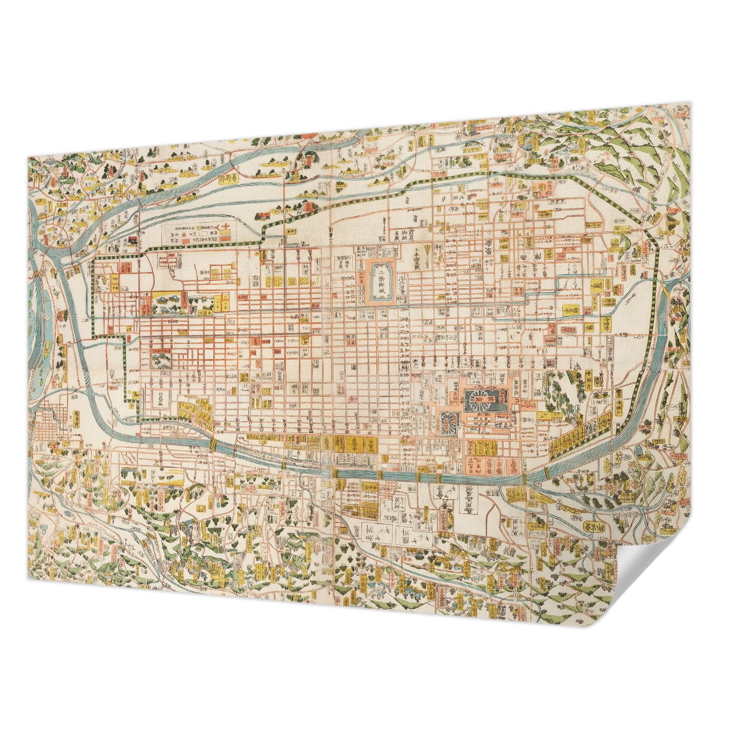 Papel tapiz adhesivo de mapa antiguo de 152x104 cm para pared de dormitorio