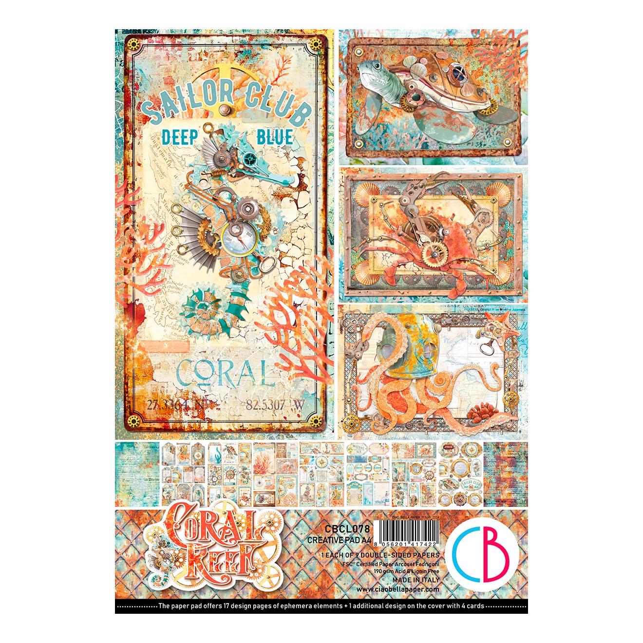 Ciao Bella Coral Reef A4 Creative Pad
