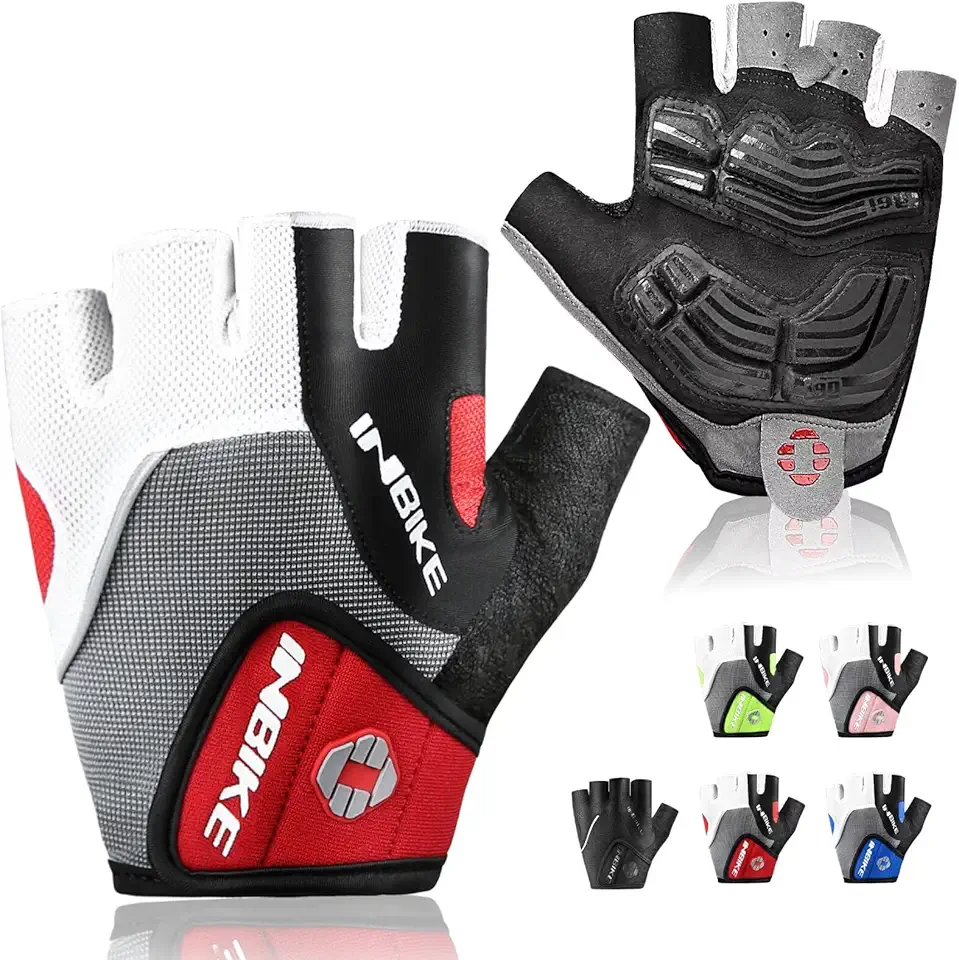 Luvas de ciclismo INBIKE masculina Mountain Bike 5 mm Gel Pad absorvente de choque antiderrapante respirável MTB DH Road Bicicleta Luvas