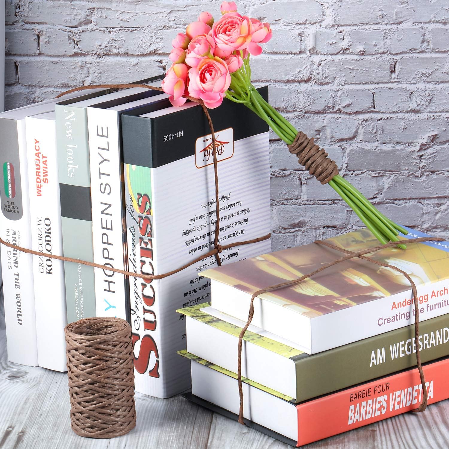 65 Feet Floral Wire Vine Wire Bind Wire Rustic Craft Wire Wrapping Wire for Flower Bouquets (Dark Brown)