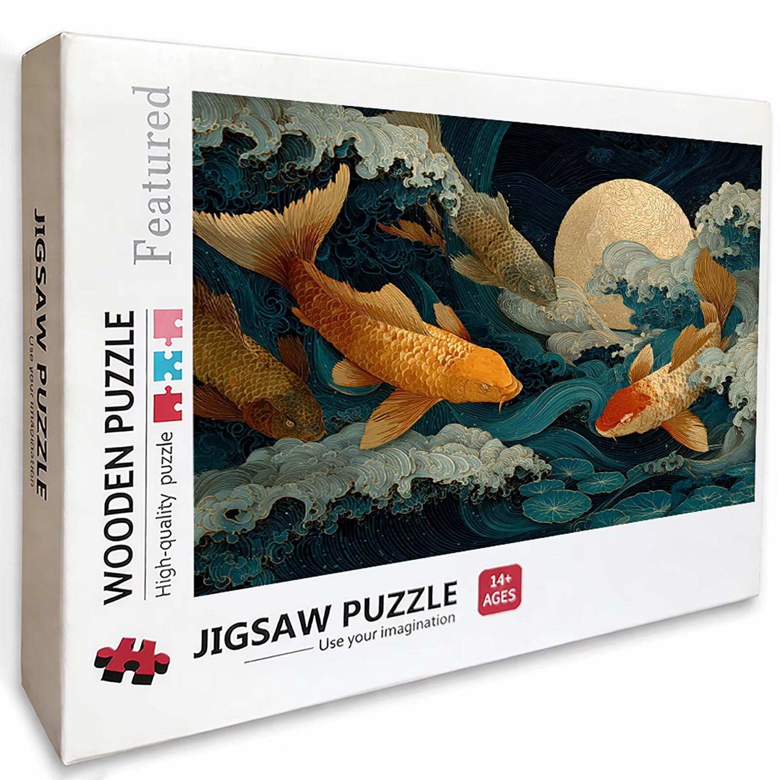 Mond Puzzle 4000 Teile für Erwachsene, DIY Holzpuzzle 141x87cm, Holzpuzzle Erwachsene für Die Ganze Familie, Groß Deko Puzzles und Geschenke, Clevere Rätsel, Geschenk für Mädchen, (Wellen) J-2044