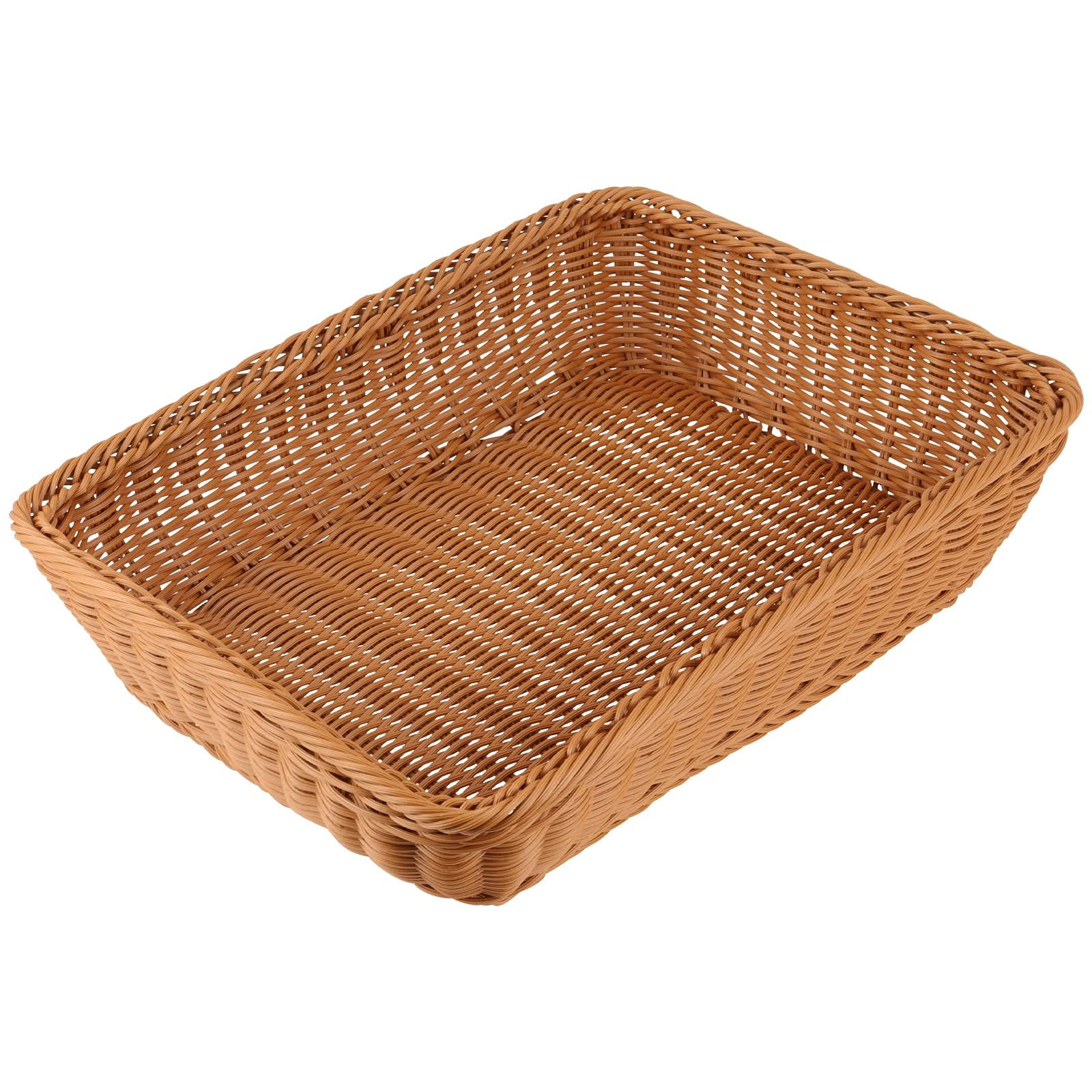 WONGWAI Lot de 4 corbeilles à pain en osier synthétique de 30,5 cm pour fruits, nourriture, légumes