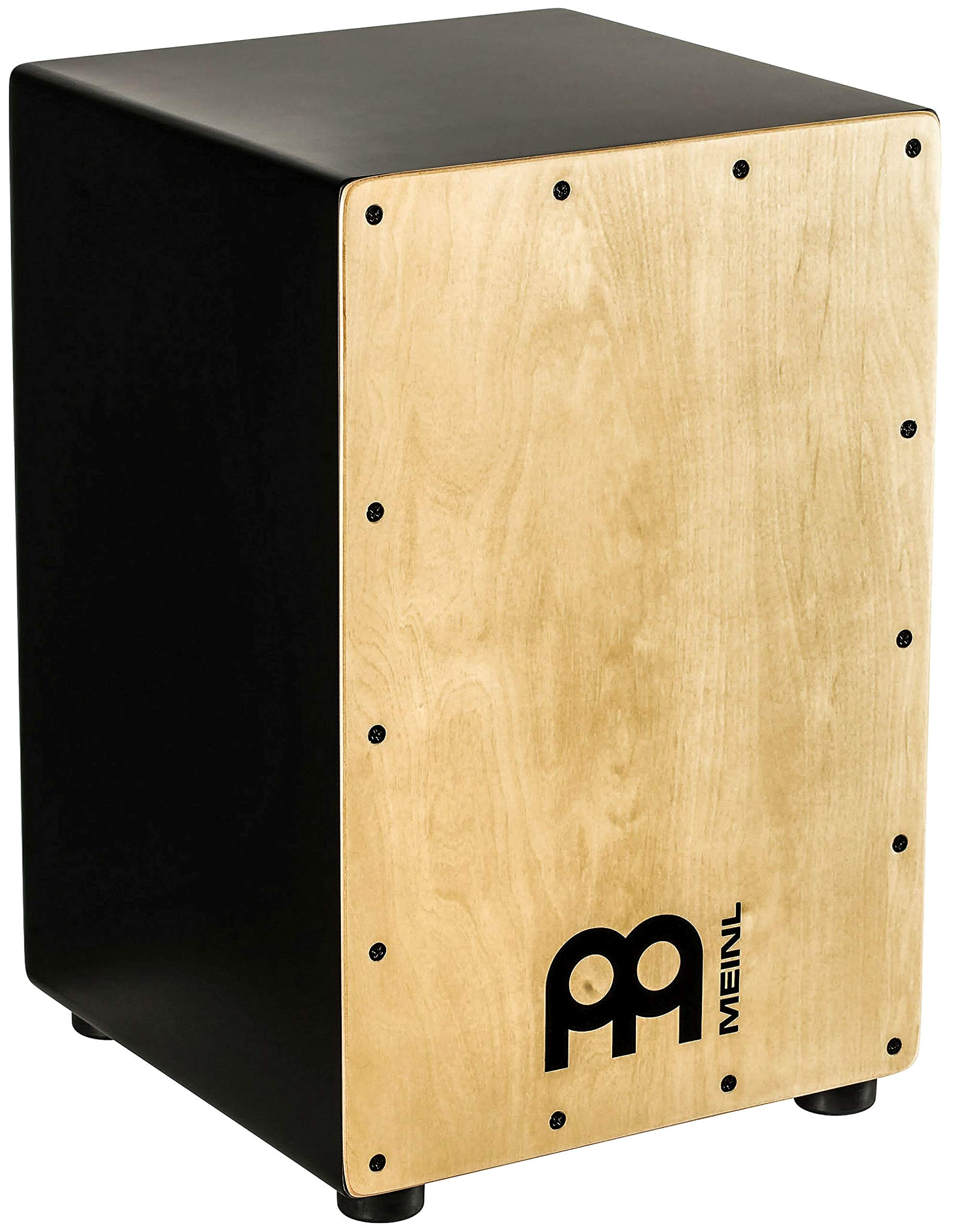 Meinl Cajon Box Drum with Internal Snares - NOT MADE IN CHINA - Maple  Frontplate / MDF Body Full Size, 2-YEAR WARRANTY (MCAJ100BK-MA)