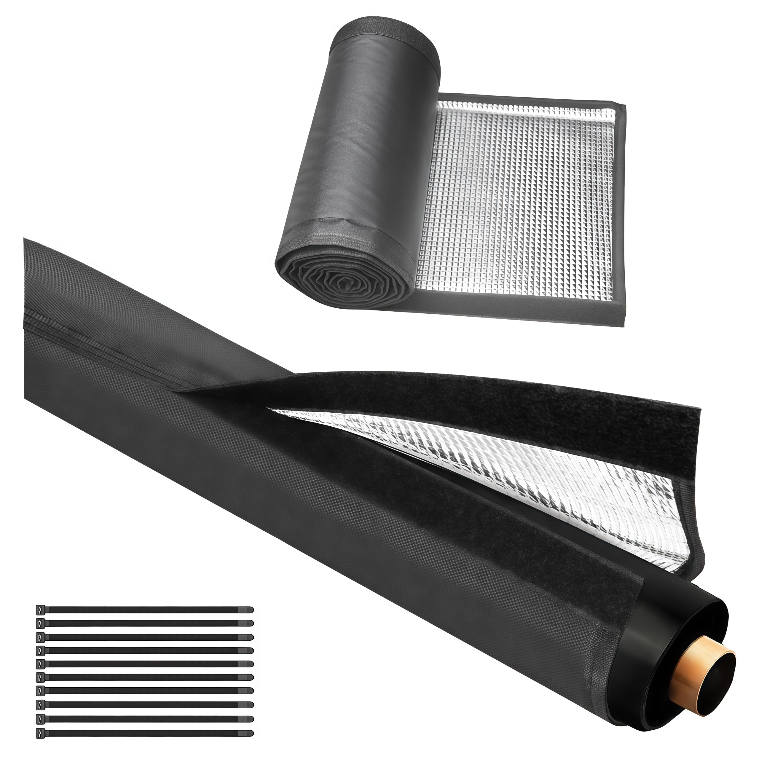 Outside Universal AC Covers, Copper Pipe Set, Waterproof with 600D Oxford Reflective Foil, Prevents Freezing & Condensation 5 Layers HVAC Line Insulation Set Cover 78.7x10in Pipe Insulation Wrap