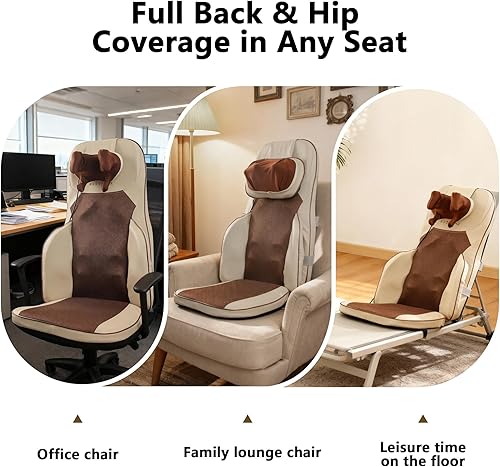 Miniatura 7 de Bz&Rl Shiatsu Masajeador de cuello y espalda para silla, masaje de tejido profundo para cuello, espalda, hombro, pierna, alivio del dolor muscular y