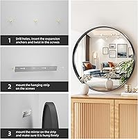 Vista 99 de Hasipu Espejo de baño LED con luces de 40 x 26 pulgadas, espejo de luz con marco de metal negro para tocador, antiniebla, regulable, 3