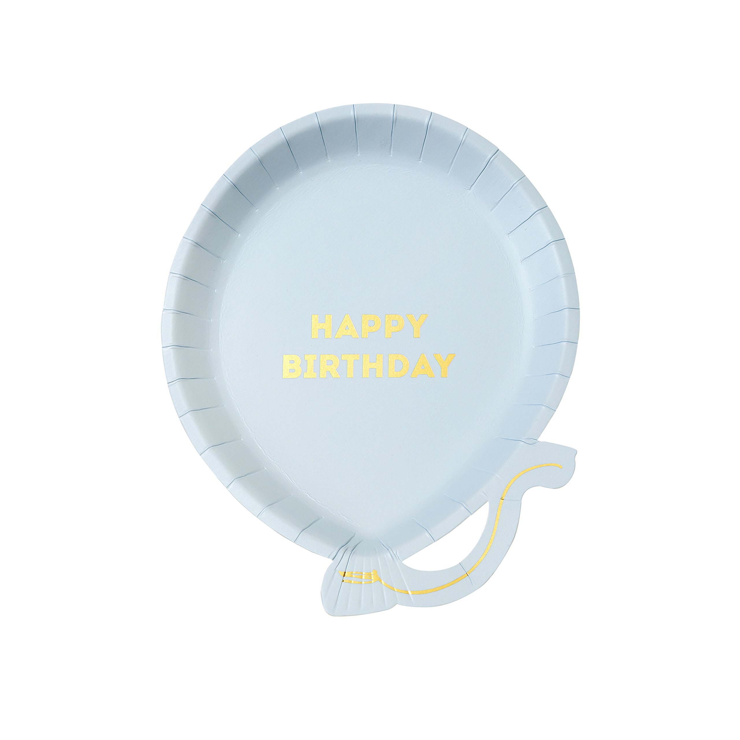 Talking Tables We Heart Birthdays Balloon Plate 12-Pieces Set, 7-Inch Size, Blue