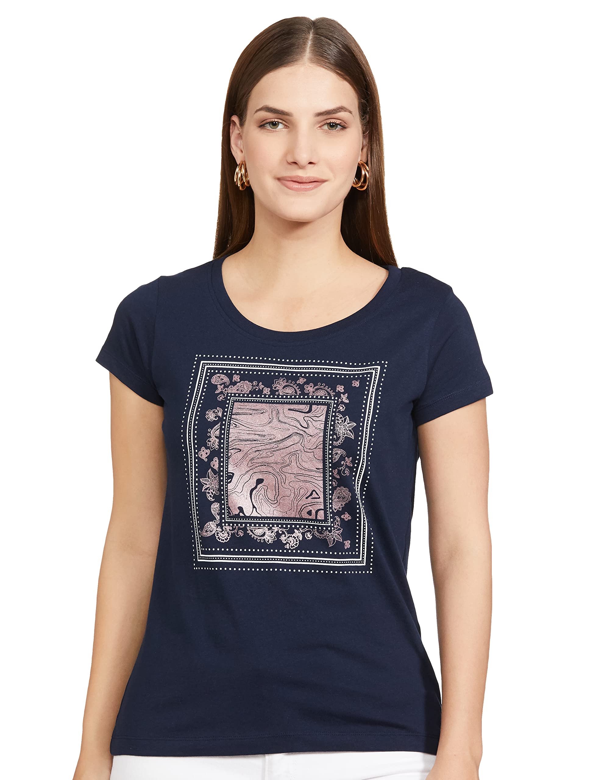 max Women Graphic Printed Round Neck Regular Fit T-Shirt-picture-15