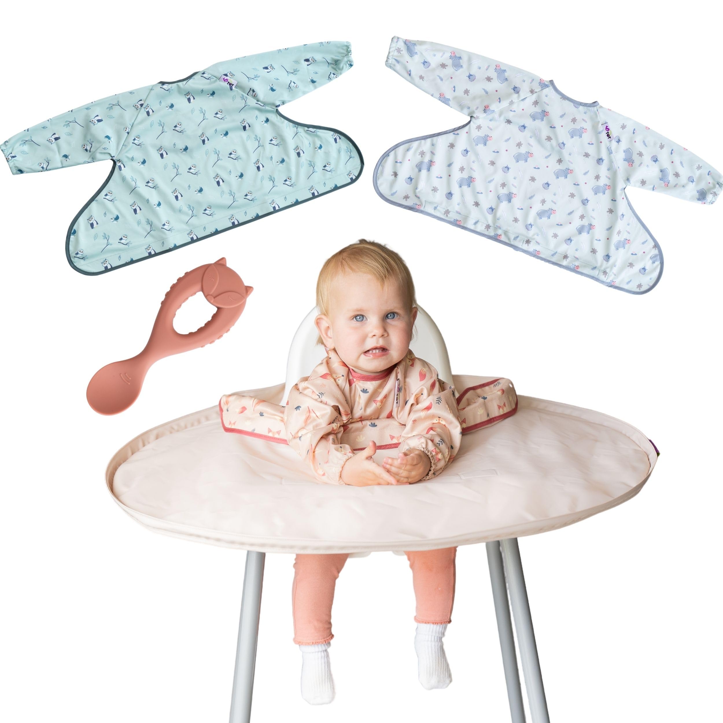 Tidy Tot Kit diversification alimentaire plateau bavoirs cuillère silicone