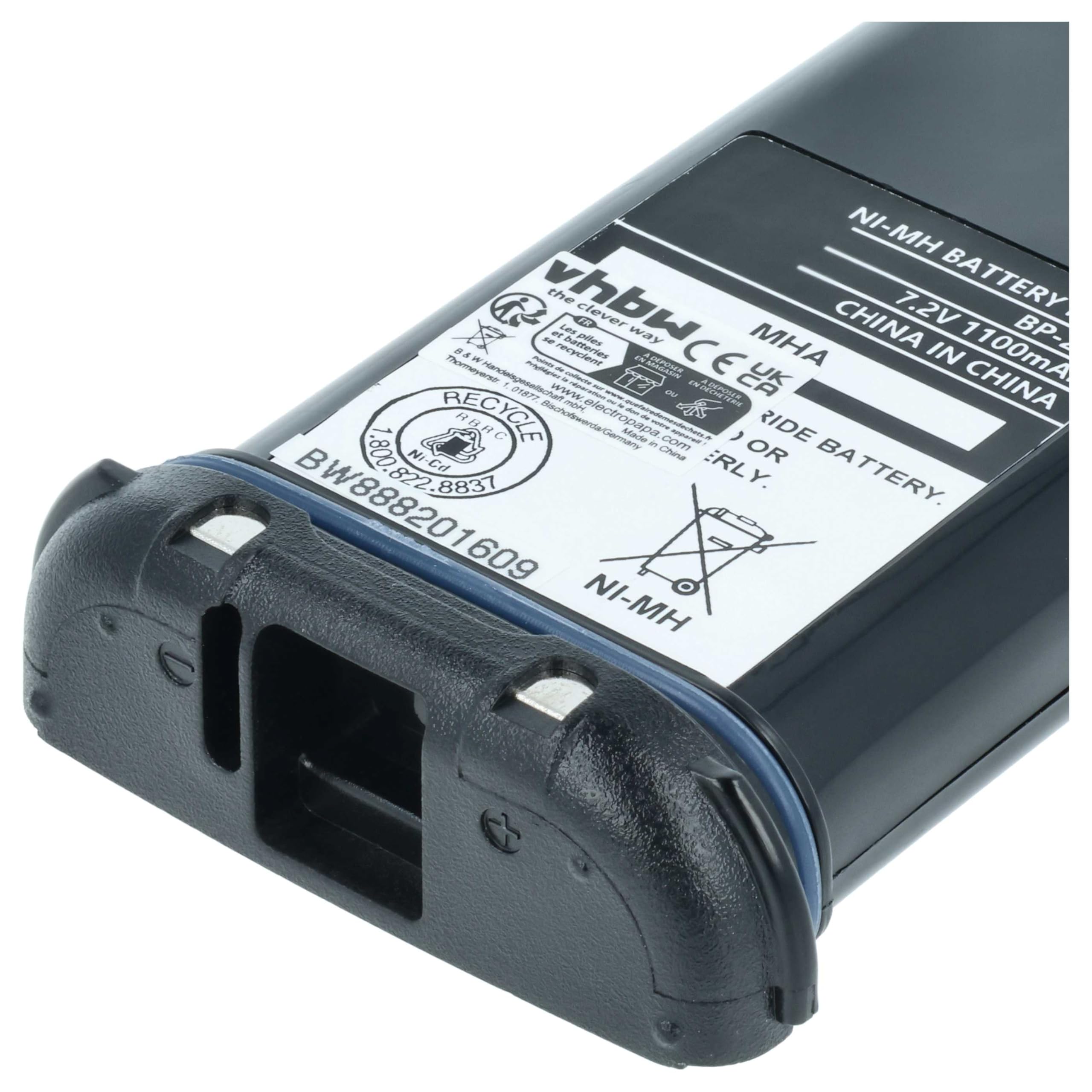 vhbw Akumulator zastępczy do Icom BP-224, BP-224H do radiotelefonu, Walkie Talkie (1100 mAh 7,2 V NiMH)